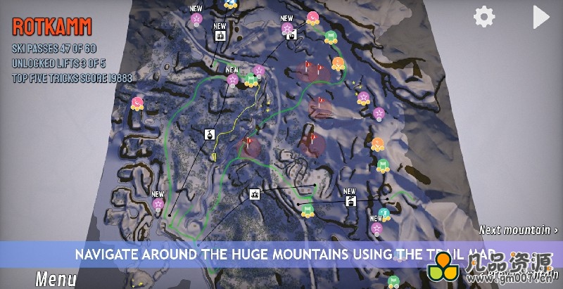 高山滑雪模拟器+解锁全部地图